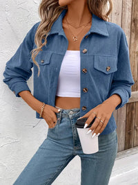 Women's Casual Long Sleeve Shirt Coat Button Jacket Retro Artistic