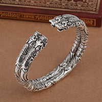 Dragon-head Double-bell Bracelet Vintage Style Bangle