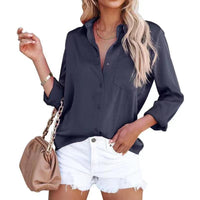 European And American Women's Clothing Spring Long Sleeve V-neck