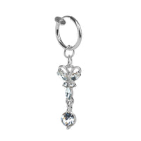 Heart-shaped Zircon Ring Without Perforation Body Piercing Jewelry Titanium Steel Inlaid Pearl Navel Nail