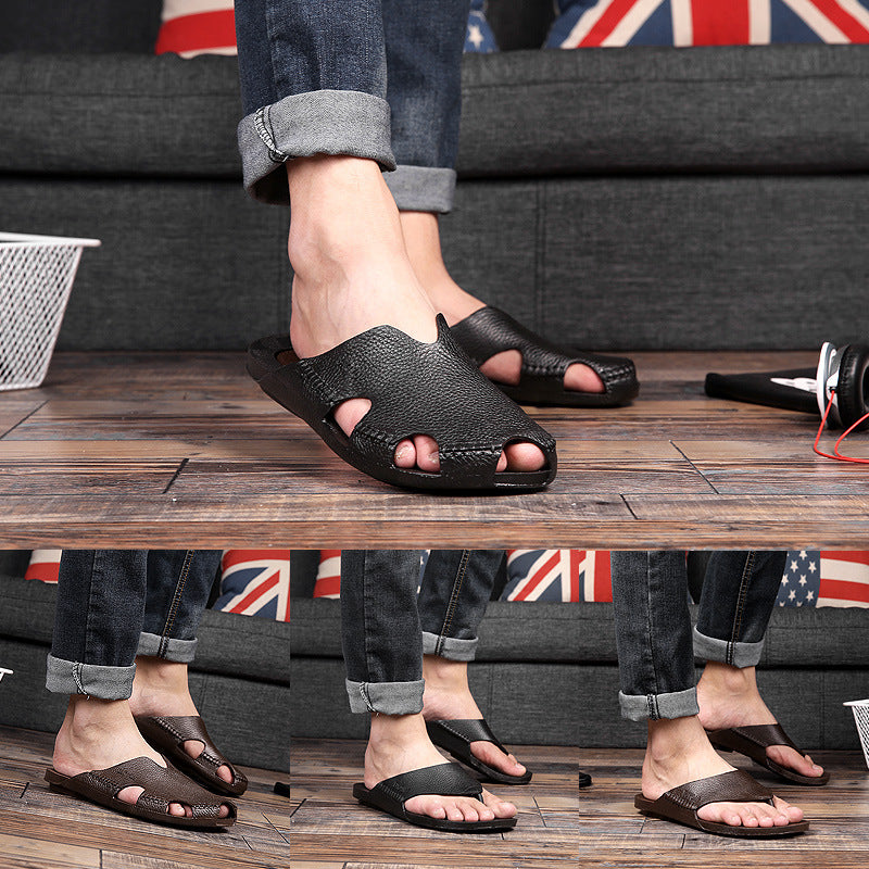 Men's Waterproof Closed Toe Flip Toe Plastic Slipper