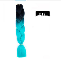 Color Big Braid African Chemical Fiber High Temperature Silk Wig Gradient