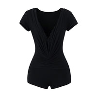 Pure Desire Style Lace Stitching Deep V Jumpsuit