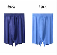 Men's High-waisted Pure Cotton Plus Size Loose Deep-crotch Cotton Breathable Boxer Shorts
