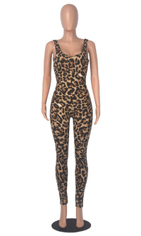 Big U-neck Printed Jumpsuit Fashion Women's Wear