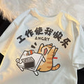 Niche Cotton Heavy Printed Short-sleeved T-shirt Loose Couple Casual