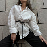 Commuter Cardigan White Shirt Top Women