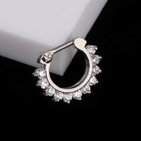 European And American Popular Septum16k Real Gold Personality Real Zirconium Creative Punk Piercing Nose Ring Circle Ornament