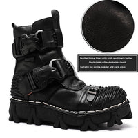 Cowhide Motorcycle Shoes Workwear Men's Boots