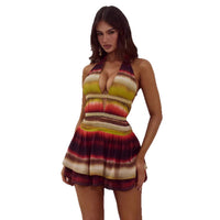 Printed Casual Slim-fit Slip Dress In Ethnic Style