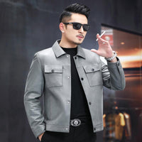 Men's Fashion Personality Leather Short Lapel