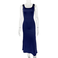 Slimming Square-Neck Elegant Sleeveless Tank Dress For Women