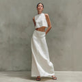 Summer Stylish Slimming Sleeveless Maxi Dress Elegant Two-Piece Set