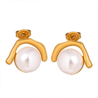 French-style Asymmetric Retro Non-Fading Titanium Steel Earrings For Women