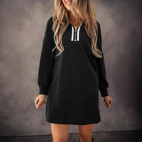 New Womens Long-sleeve Pullover Dress