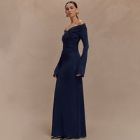Fashionable Overseas Sexy V-Neck Pleated Sheath Dress
