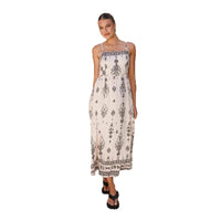 Fashionable Printed Casual Linen Sundress Skirt