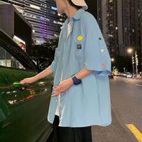 Summer Thin Breasted Short Sleeve Loose All-match Trendy Ins Hong Kong Style