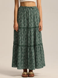 Womens High-waisted Elastic-waist Long Skirt With Pockets