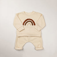 Fashion Rainbow Letters Long Sleeve Sweater Trousers