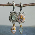 Diamond-encrusted Earrings Featuring Colorful Gemstones