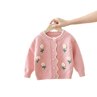 Girls' Fashion Personality Sweater Flower Cardigan