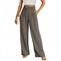 New European And American Style Pocket Dress Pants Wide-leg Formal Trousers