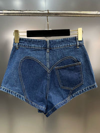 Contrast Color Heart Patchwork Shorts