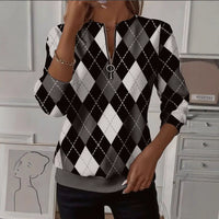 Printed Raglan Sleeve Long-sleeved Women's Sweatshirt