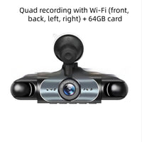 Four-lens Surveillance Dash Cam HD With Rearview Camera