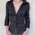 Lapel Breasted Cardigan Long Sleeve Shirt