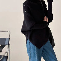 Irregular Turtleneck Sweater Women's Top
