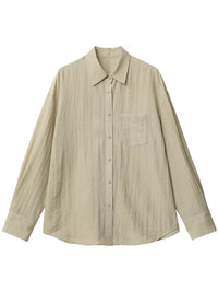 Women's Loose-Fitting Green Sun-Protective Shirt With Hollow-Out Back