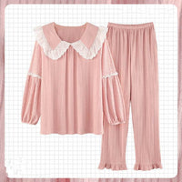 Palace Pajamas Women Spring And Autumn Korean Style Cotton Long Sleeves