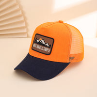 Men's Patchwork Sunset Mountain Mesh Baseball Cap, Fashionable And Casual Baseball Cap, Spring And Summer Outdoor Travel And Sports