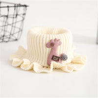 Pure Color Wool Knitted Cartoon Children's Scarf