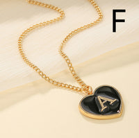 Heart-shaped Letter Minimalist Chic Versatile Oil-drip Alloy Clavicle Chain