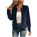 Round-neck Zip-up Deerskin-fleece Short Jacket Flight Suit