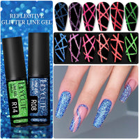 Nail Gel With A Glittery Brushed Finish And Reflective Sequins