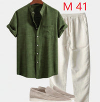 Men's Stand Collar 3D Digital Printing Fashion Slim-fit Short-sleeved Shirt