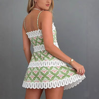 Personality-fringed Spaghetti-strap Tube-top Slim-fit Linen Dress
