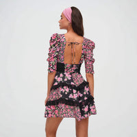 Floral Lace Patchwork Dress Women