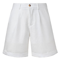 Men's Casual Resort-Style White Button-Fly Shorts