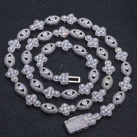 Mens Casual All-match Cross Necklace With Eyeglasses Design