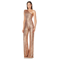Sleeveless One Shoulder Sequin Jumpsuit