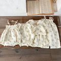 Summer Cotton Floral Sling Romper  Short Sleeve Top