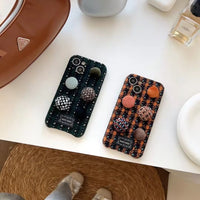Retro Plaid Button Phone Case