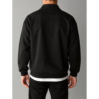 American Retro Solid Color Lapel Sweatshirt Men's Loose Trendy