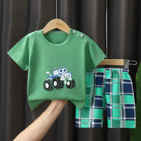 Children's Short-sleeved Shorts Suit T-shirt Cotton Class A Two-piece Set