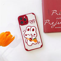 Red Rabbit Embroidered Woolen New Year Mobile Phone Case